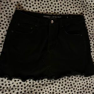 American Eagle black denim mini skirt